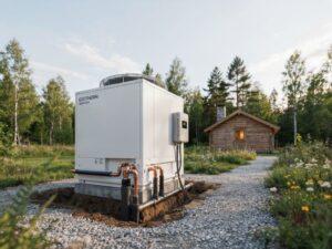 pompa ciepła off grid na dachu