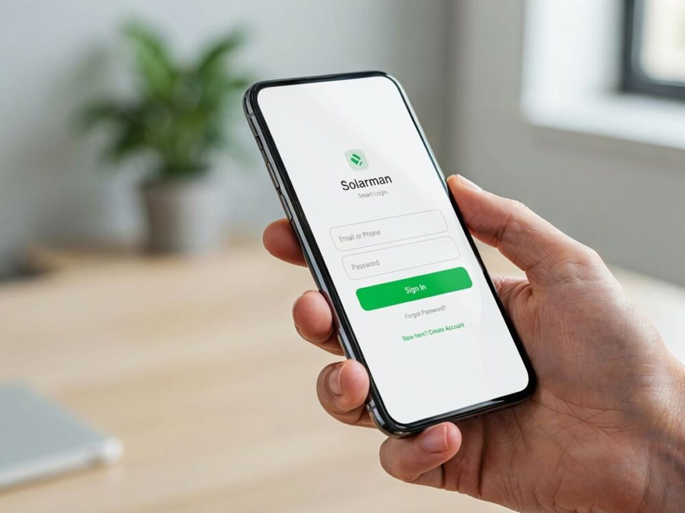 smartfon z aplikacją Solarman