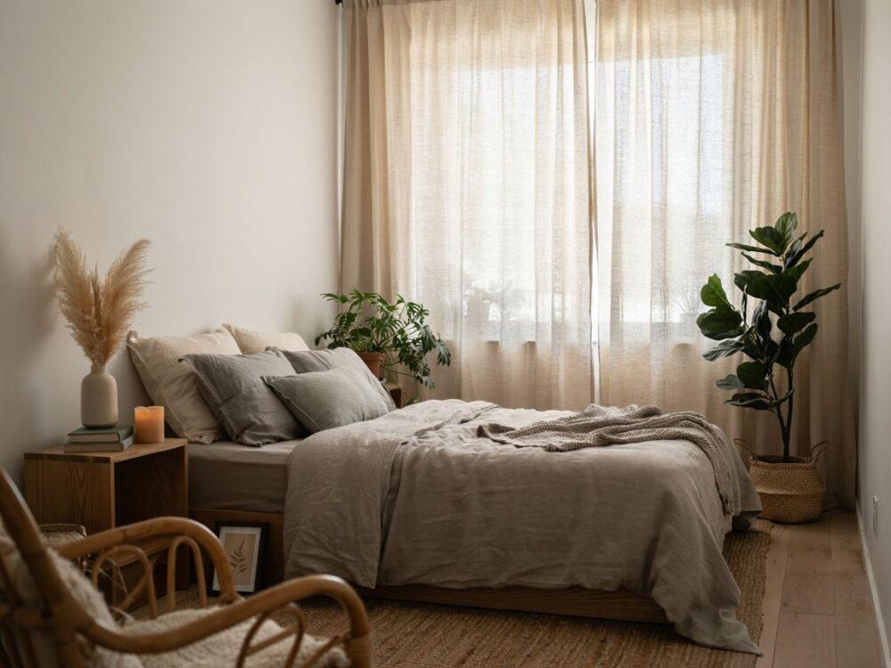 tekstylia boho w sypialni