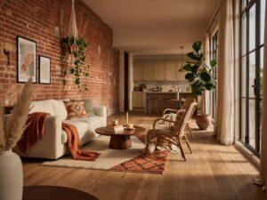 wnętrze w stylu boho loft  